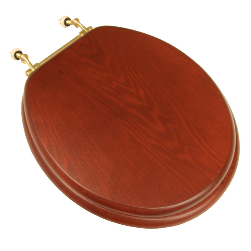 Comfort Seats Decorative Front Wood Round Toilet Seat & Reviews Wayfair